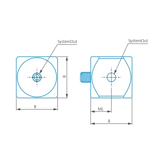 W&uuml;rfel, M5, Aluminium Produktbild Front View L