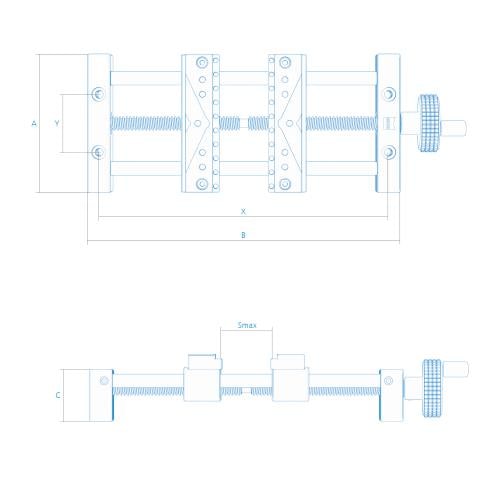 OmniFix  Messtechniker Schraubstock 80 x 210 mm, Edelstahl Produktbild Side View L