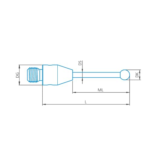 Taster gerade M3, DK3 L21,5 Produktbild Front View L