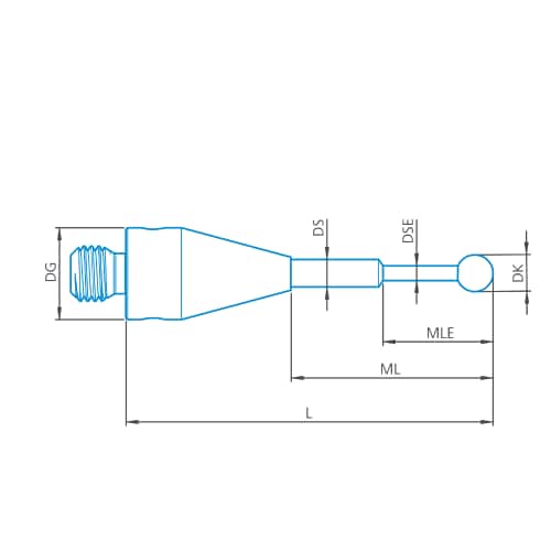 Taster abgesetzt M3 XXT, DK0,8 L20 Produktbild Front View L