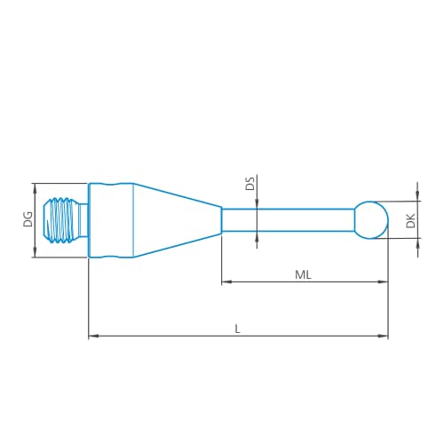 Taster gerade M3 XXT, DK8 L125 Produktbild Front View L