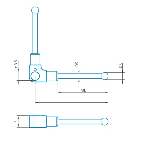 1/2-star stylus 90&deg; M3 XXT, DK3 L40 product photo Front View L
