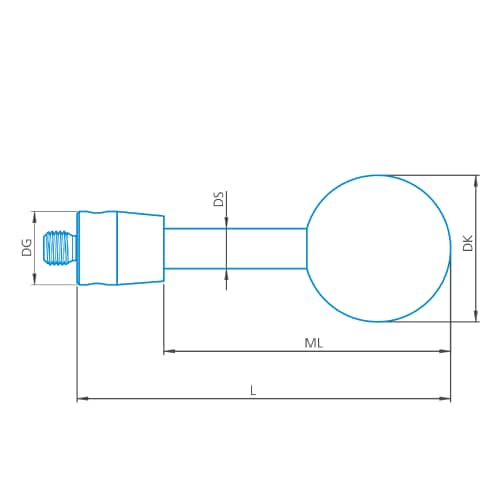 Stylus straight M5 precision, DK16 L93 product photo Front View L