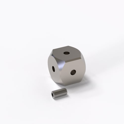 Cube, M5 Titanium 20 mm with removeable screw product photo Back View L