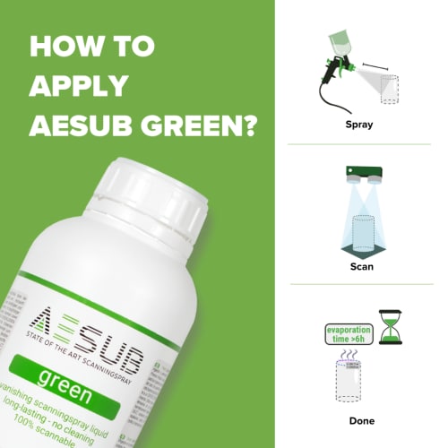 AESUB Green, 1-liter, vanishing, Scanning time approx 1-2 h product photo Side View L