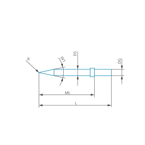 Stylus cone/Contour d=3, L=34, ML=26, W1=24&deg; product photo
