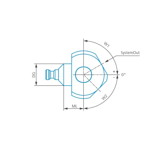 Double angle piece with cone adapter, M3 product photo