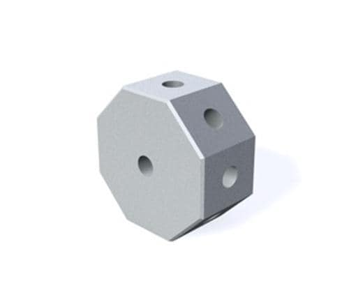 Cube, M5 8 sided, Aluminum product photo Front View L