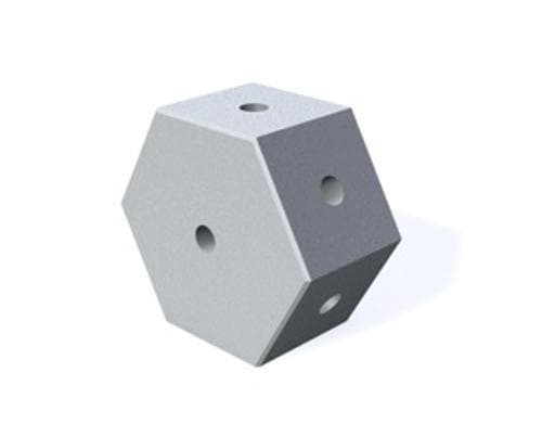 Cube, M5 6 sided, Aluminum product photo Front View L