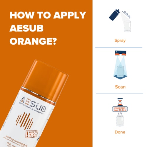 AESUB Orange, 1 case (12 cans), vanishing, Scanning time approx. 4-8 h product photo Side View L