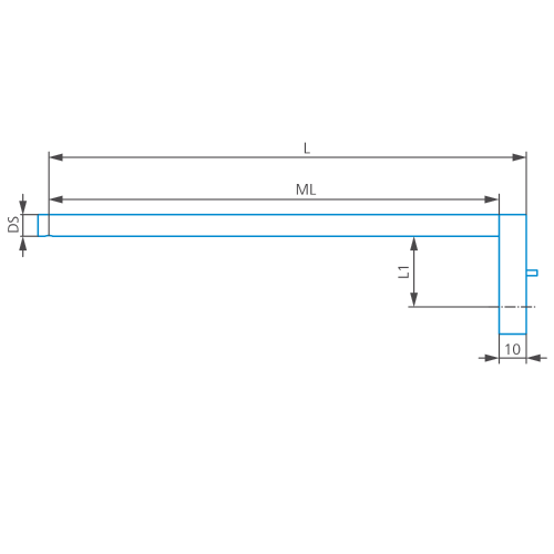Stylus arm/Contour ML=519, L1=13 product photo Front View L