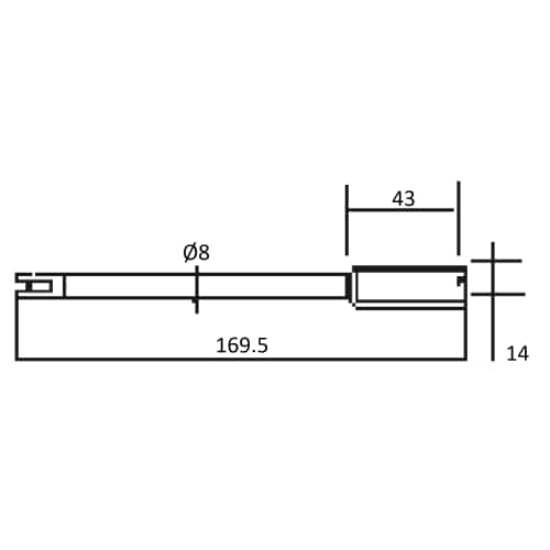 High rigid stylus arm/Contour ML=126.5, DS=8 product photo Back View L