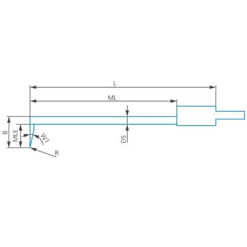 High rigid stylus arm (angular)/Contour ML=58,MLE=9, B=12, W1=12&deg; product photo