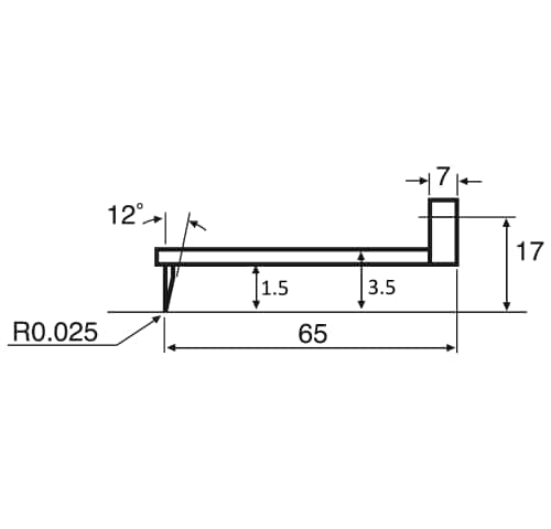 Stylus arm/Contour ML=58, B=3.5, DS=3 product photo Back View L