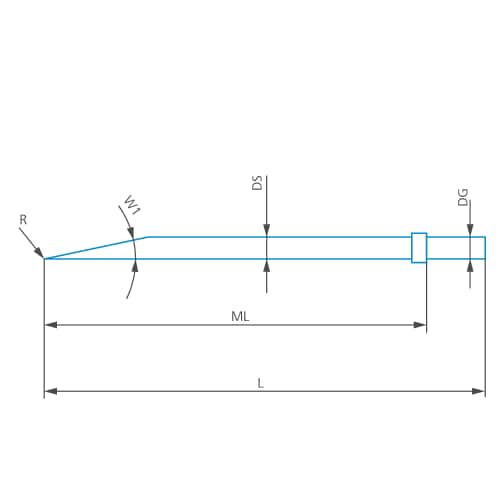 Stylus chisel/Contour d=3, L=60, ML=52, W1=12&deg; product photo