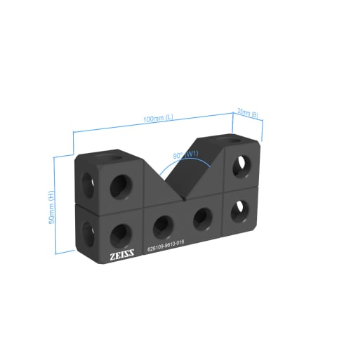 V-Block 90&deg; - 100x25x50mm, AF25 product photo Back View L