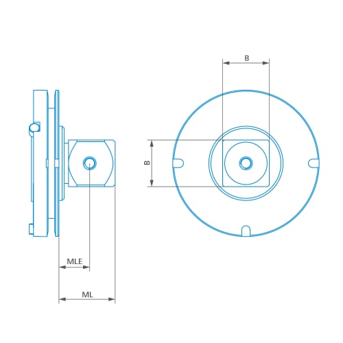 Adapter plate Bundle 2 VAST (XT) gold, cube-5x-M5 product photo Back View L