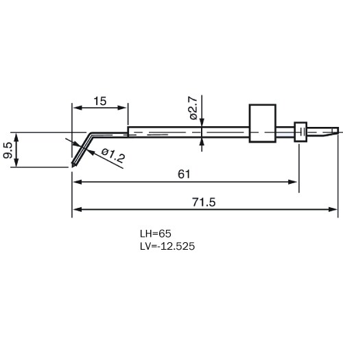 Stylus/Roughness ML=61, MLE=15, B=9.5, DSE=1.2, W1=55&deg; product photo Back View L