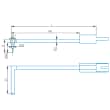 High rigid offset stylus arm (conical)/Contour ML=58,MLE=5, B=8, W1=24&deg; product photo