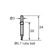 Sphere stylus/Contour d=3, L=34, ML=26, DK=0.7 product photo Back View S