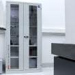 Glass door probe cabinet product photo Back View S